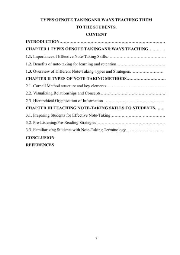 Types of Note-Taking and Ways of Teaching Them to Students