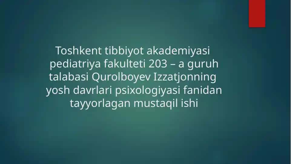 Autizm Spektri Buzilishi