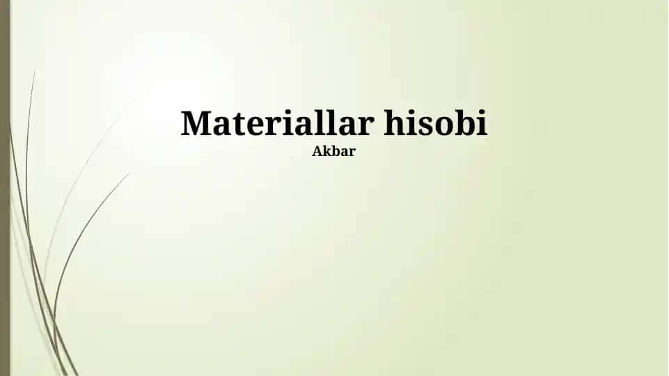 Materiallar hisobi