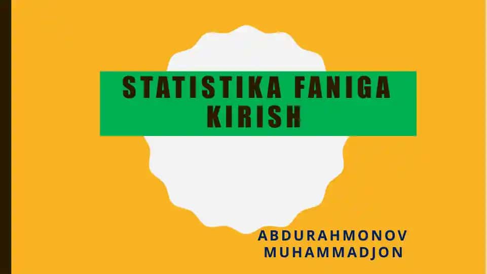 Statistika faniga kirish