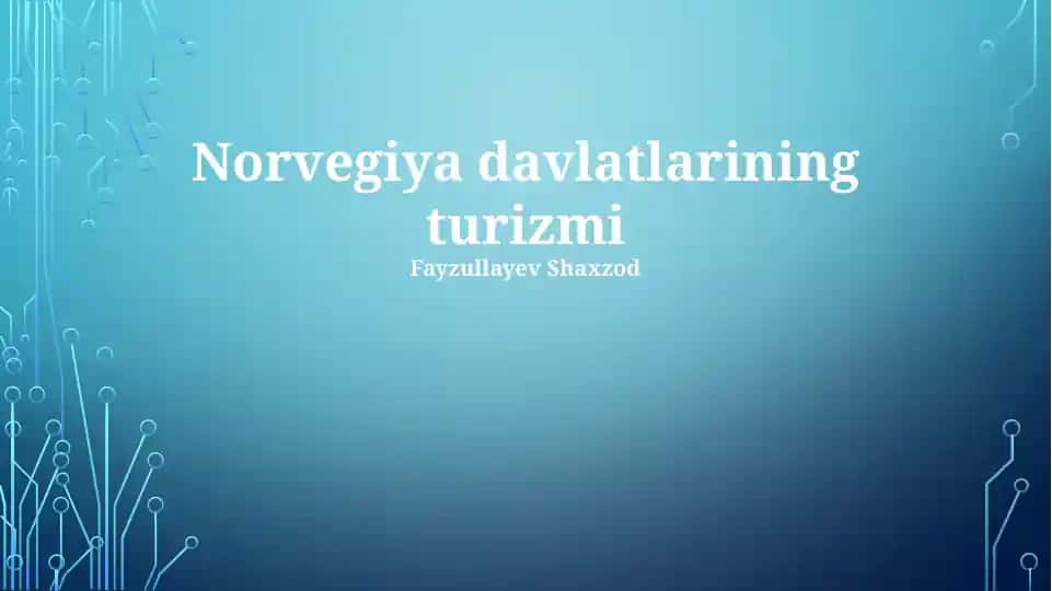 Norvegiya davlatlarining turizmi