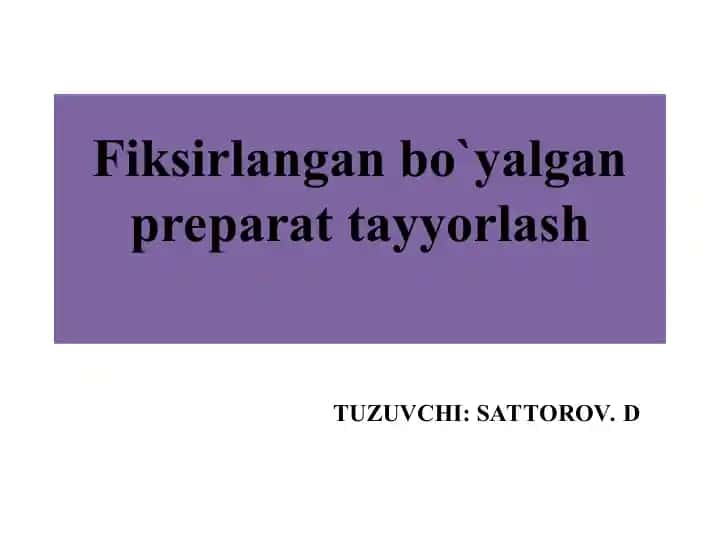 Preparat tayyorlash
