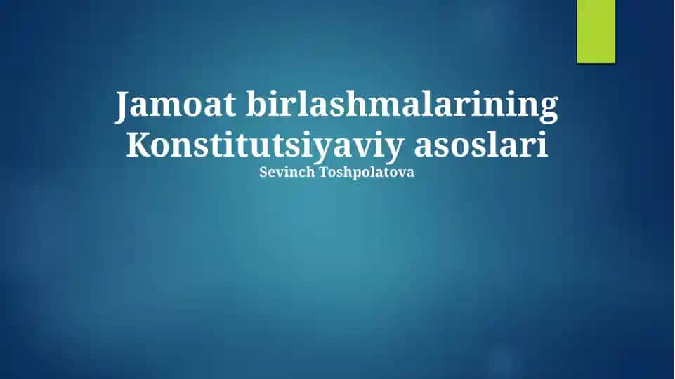 Jamoat birlashmalarining Konstitutsiyaviy asoslari