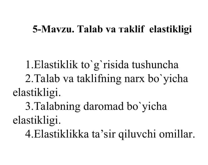Elastiklik haqida ma'ruza