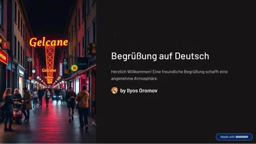 Begrüßung auf Deutsch