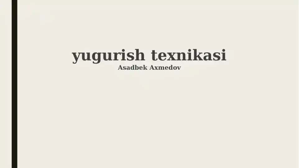 Yugurish texnikasi