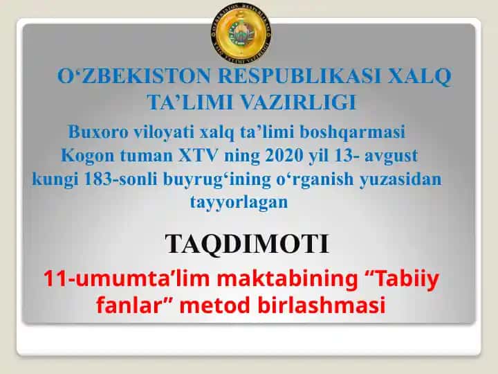 "Tabiiy fanlar metod birlashmasi"