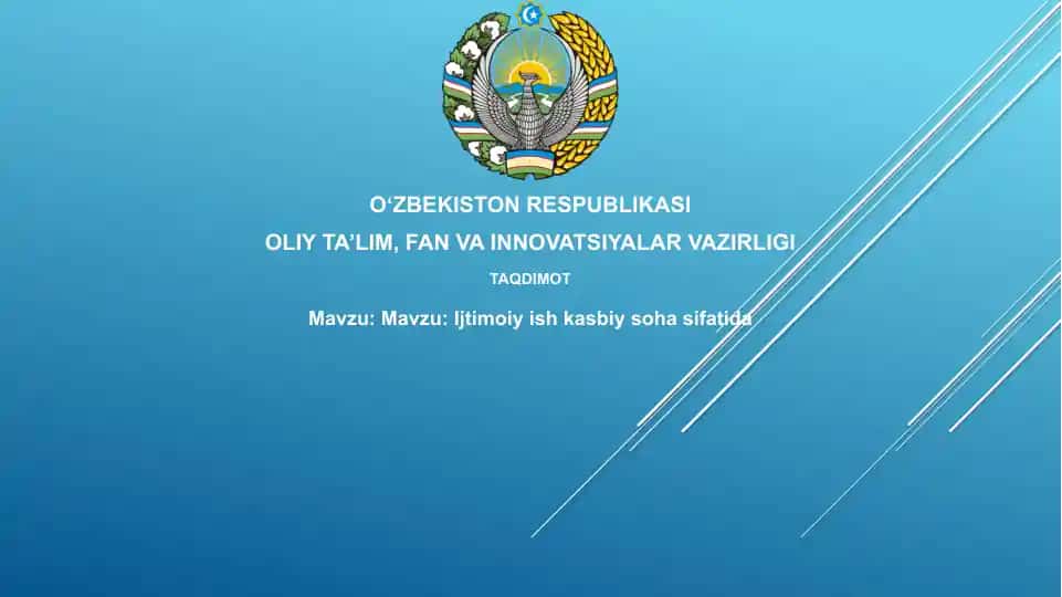Ijtimoiy ishning ta'rifi va asosiy tamoyillari