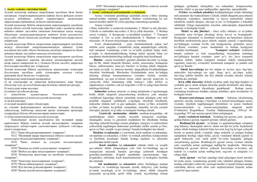 Asosiy vositalar eskirishini hisobi