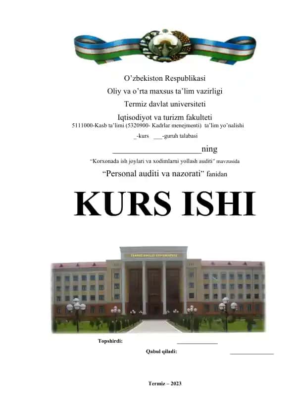 Korxonada ish joylari va xodimlarni yollash auditi