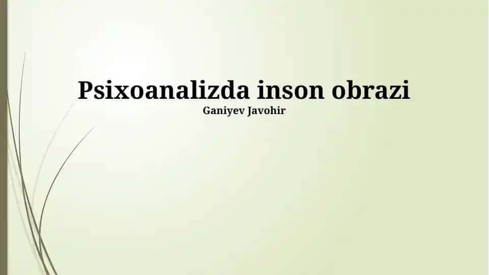 Psixoanalizda inson obrazi