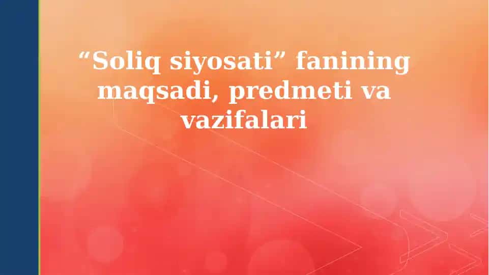 Soliq Siyosati