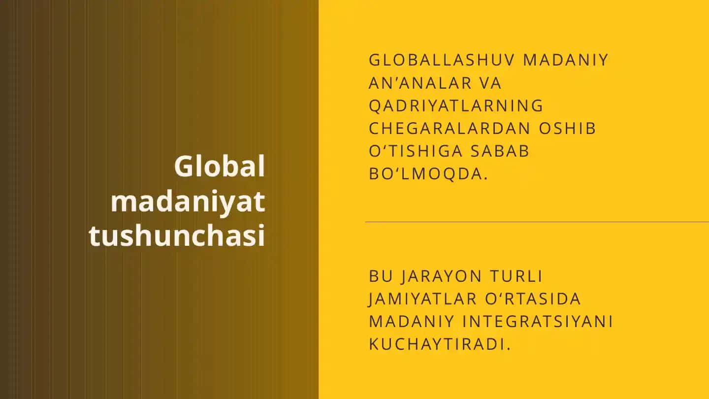 Global madaniyat tushunchasi