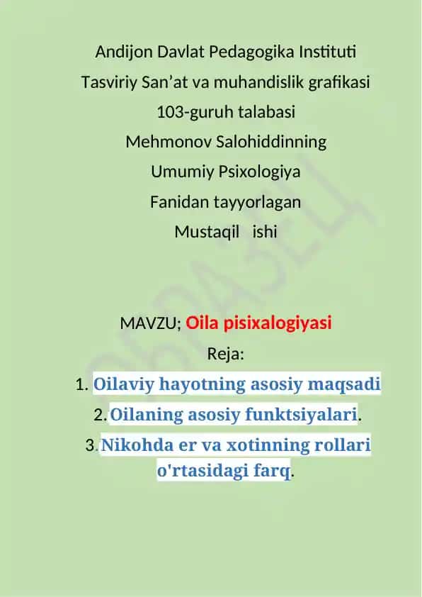 Tasviriy San’at va muhandislik grafikasi