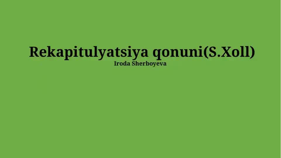 Rekapitulyatsiya qonuni