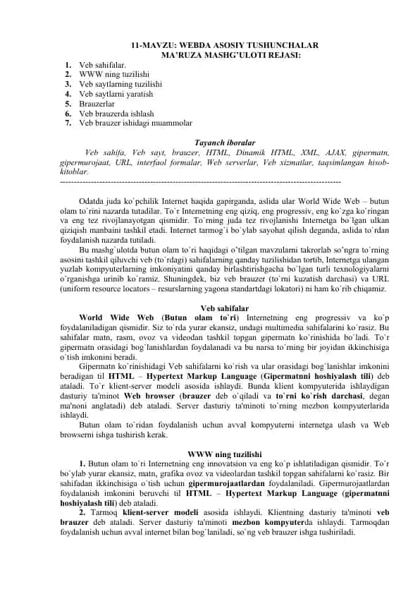 Veb sahifalar