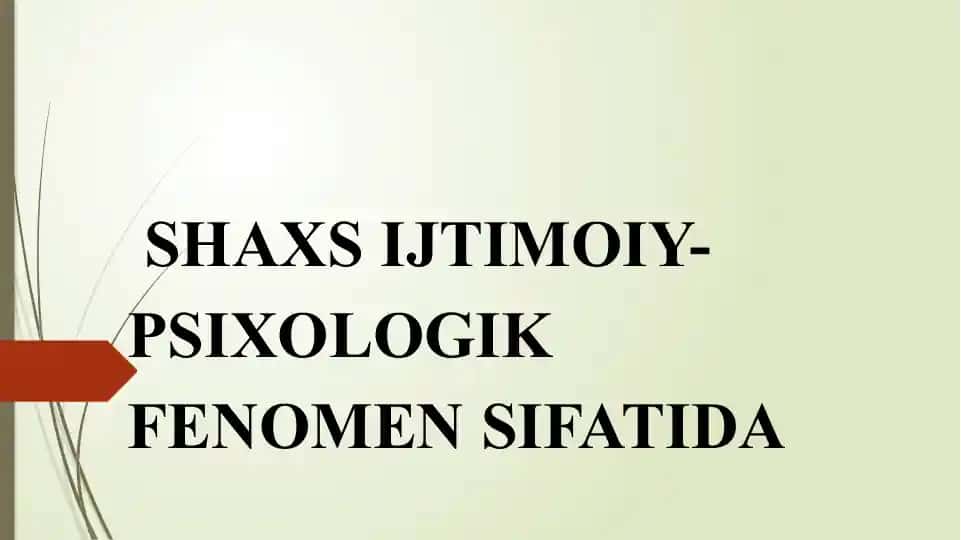 Ijtimoiy-Psixologik Fenomen