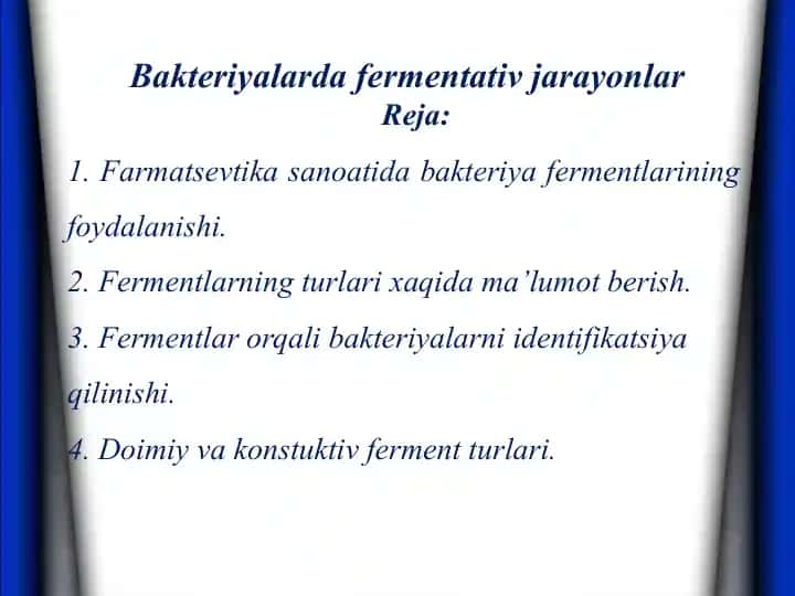 Bakteriyalarda fermentativ jarayonlar