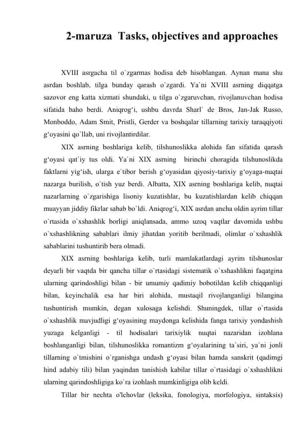Til taraqqiyoti tarixi