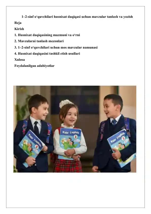 Husnixat Daqiqasi uchun Mavzular