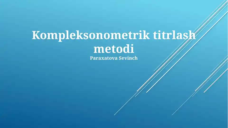 Kompleksonometrik titrlash metodi