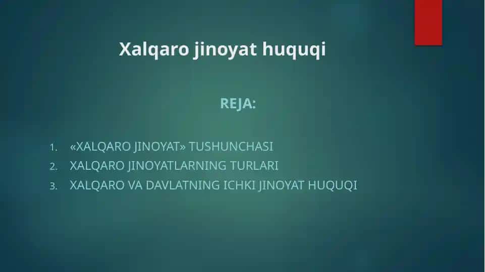 Xalqaro jinoyat huquqi