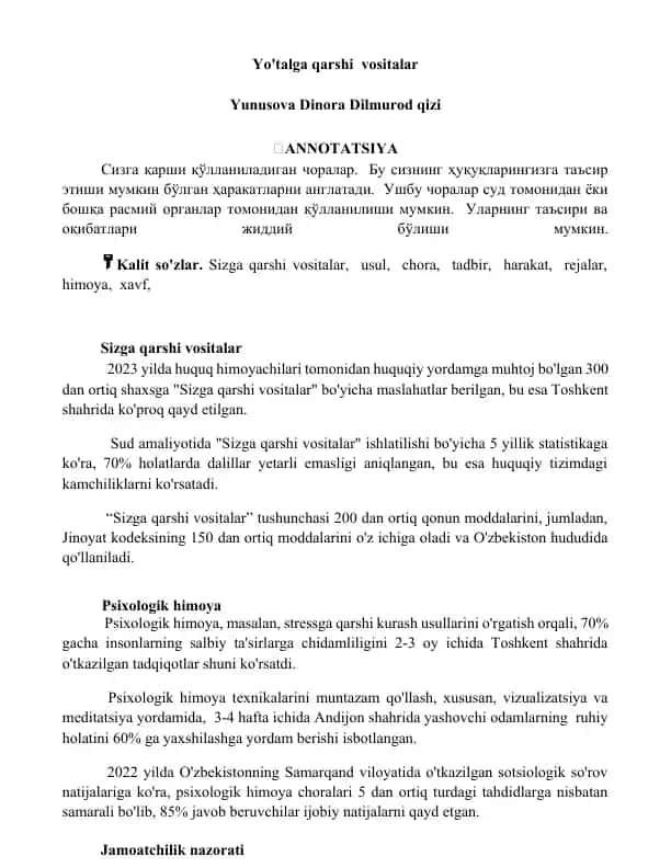 "Sizga qarshi vositalar"
