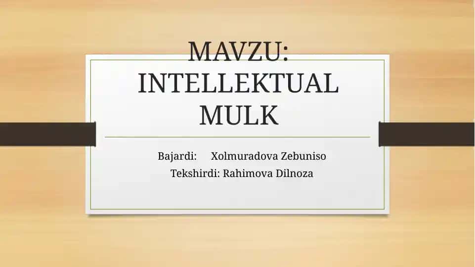 Intellektual mulk