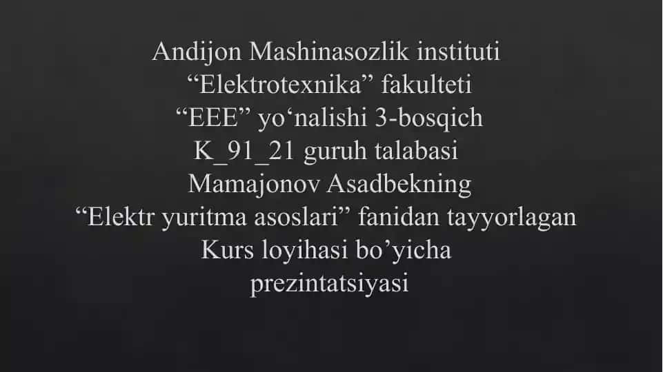 Kurs loyiha