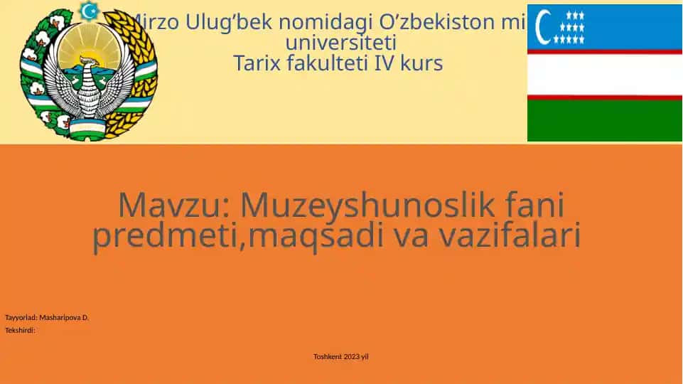 Muzeyshunoslik fanipredmeti
