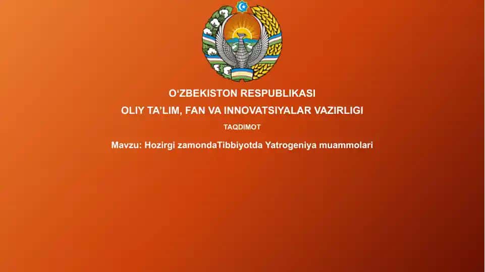 Hozirgizamonda Tibbiyotda Yatrogeniya muammolari