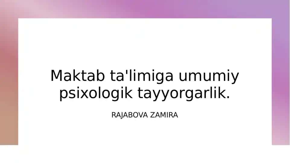 Psixologik tayyorgarlik