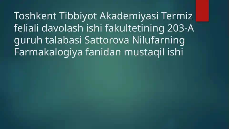 Parkinson kasalligini davolash