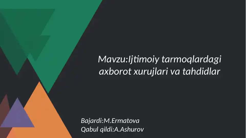 Ijtimoiy tarmoqlardagi axborot xurujlari va tahdidlar