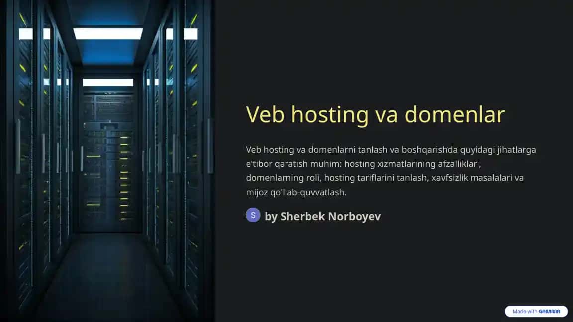Veb hosting va domenlar