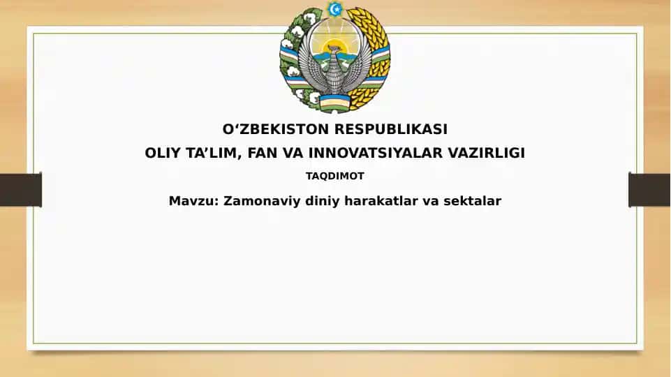 Zamonaviydiniyharakatlarvasektalar