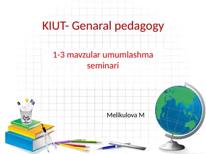 KIUT-Genaralpedagogy