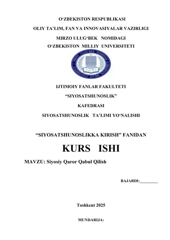Siyosiy Qaror Qabul Qilish