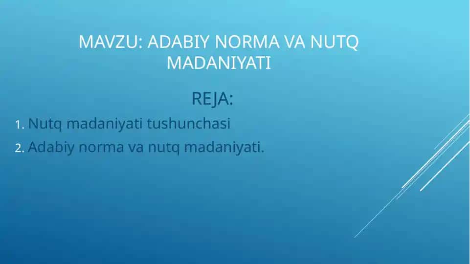 Nutq madaniyati tushunchasi