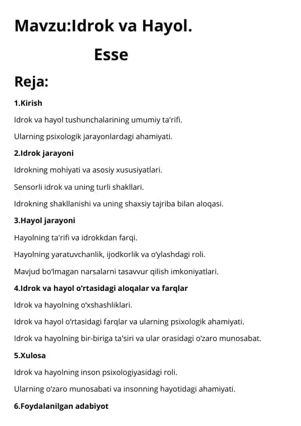 Idrok va Hayol