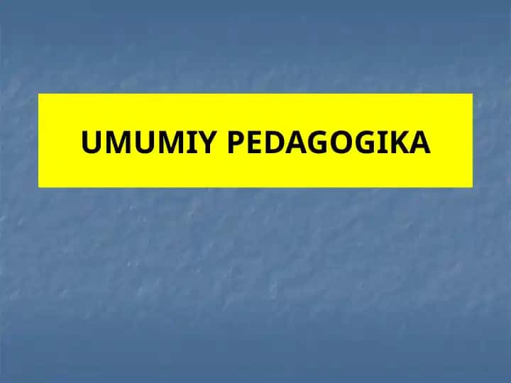UMUMIY PEDAGOGIKA