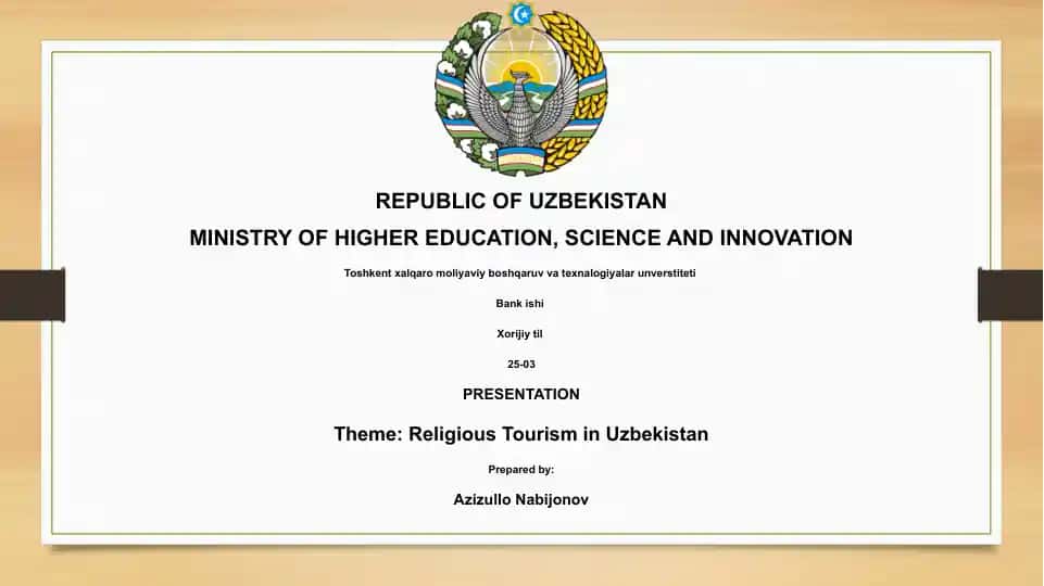 Religious Tourism in Uzbekistan