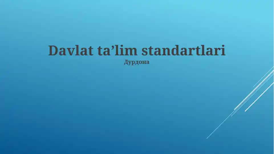 Davlat ta’lim standartlari