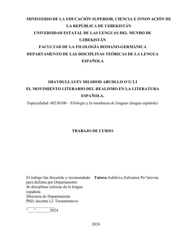 El movimiento literario del Realismo en la literatura española