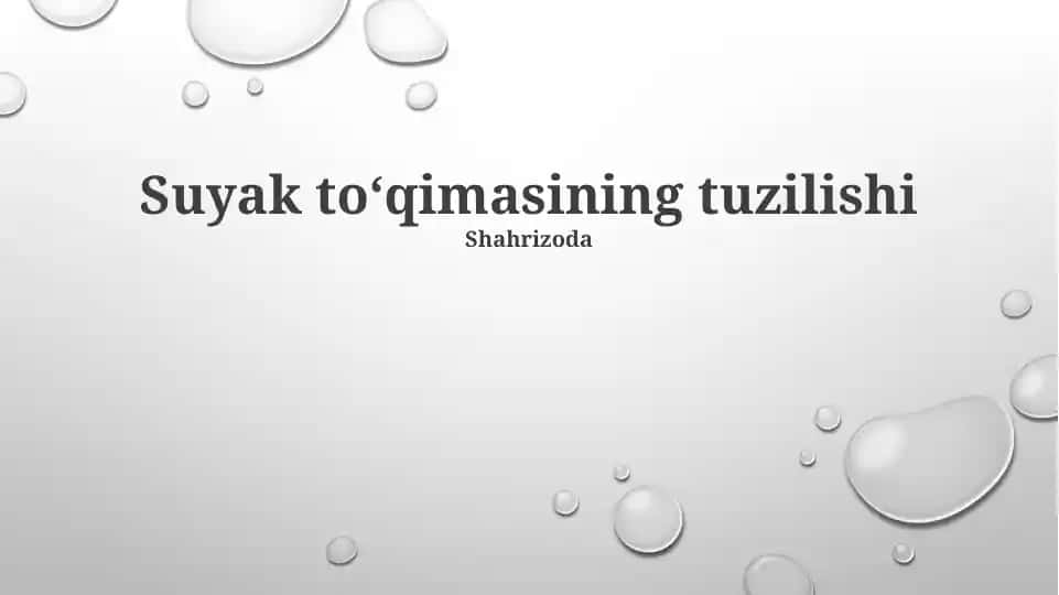 Suyak to‘qimasining tuzilishi