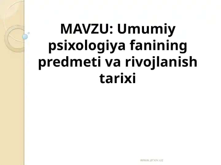 Umumiy Psixologiya