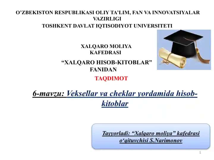 Veksellar va cheklar yordamida hisob-kitoblar