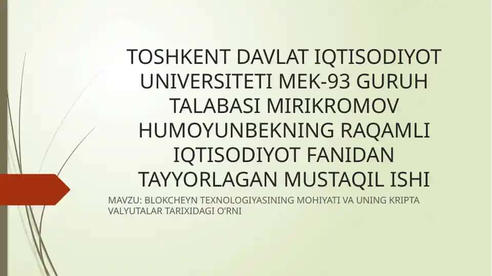 Blokcheyn texnologiyasi