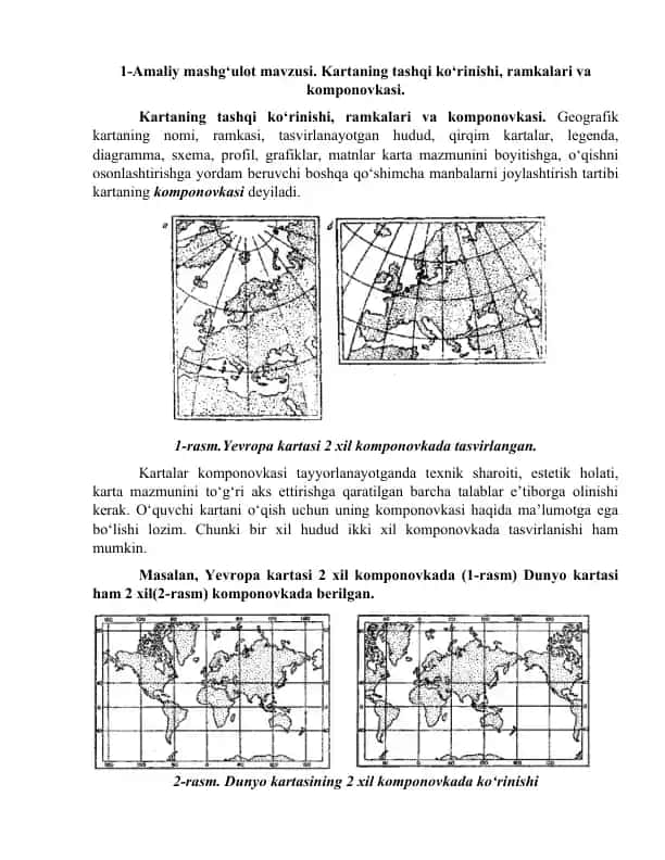 Geografik kartalar tayyorlash