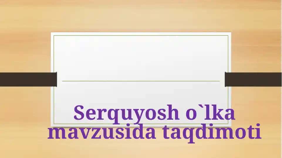 Serquyosho`lka